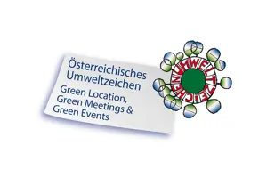 Logo Umweltzeichen Green Location, Green Meeting & Events, Festspielhaus Bregenz