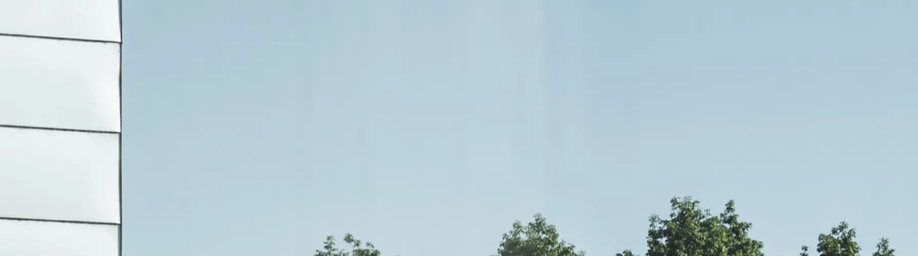 © Büro Magma, Magdalena Türtscher Fassade Saal propter homines Festspielhaus Bregenz mit Himmel und Baumspitzen © Büro Magma, Magdalena Türtscher